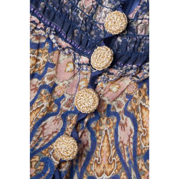 Zimmermann Blue and Gold Maxi Dress - Picture 4 of 11